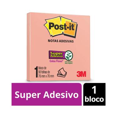 Imagem de Bloco Adesivo Post It 3M Salmon 90 Folhas 76x76mm