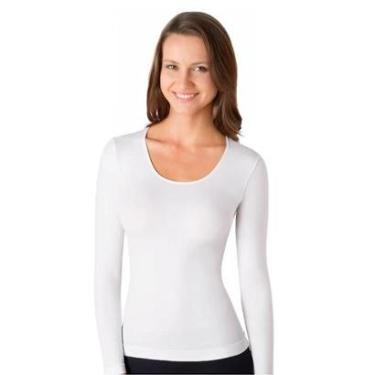 Imagem de Blusa Manga Longa Decote Redondo sem Costura Loba-Feminino