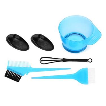 Imagem de Yinhing Escova de Coloração de Cabelo Tigela de Mistura de Salão de Beleza Com Anel de Retenção para Ferramenta de Estilo de Tingimento de Cabelo Material Plástico Seguro para Uso (Azul)