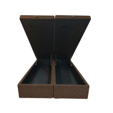Imagem de Cama Queen Box Baú Bi-partida 79 Blindada - Linhão (Linhão - Turim Marrom)