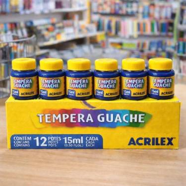 Imagem de Caixa Tinta Guache Acrilex 15ml  12 Unidades da Mesma Cor  Uso Escolar