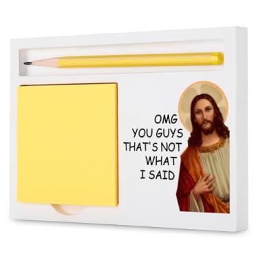 Imagem de Presente sarcástico de mesa de escritório para colegas de trabalho, OMG You Guys That's Not What I Said Suporte de bloco de notas autoadesivo, organizador engraçado de decoração de drama e humor para