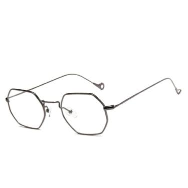 Imagem de HPIRME Óculos de grau octogonais pequenos da moda para homens e mulheres (transparente)