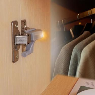 Imagem de 2 peças de lâmpadas LED de armário lâmpada de dobradiça interna universal para guarda-roupa, armário luzes noturnas cozinha quarto luz