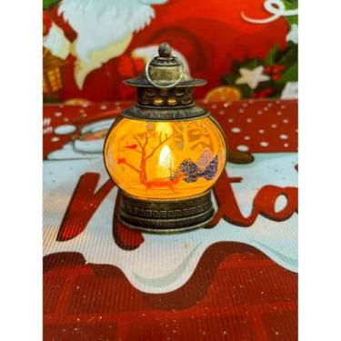 Imagem de DECORAÇÃO LUMINÁRIA ENFEITE NATALINO LAMPARINA DE NATAL LED (Estilo 2 Ferrgem)