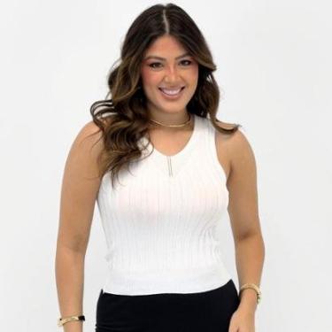 Imagem de Blusa Blue Rose Regata Gola V Tricot Feminina-Feminino