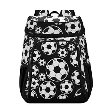 Imagem de Mochila térmica esportiva com bola de futebol 36 latas de gelo de grande capacidade para viagem