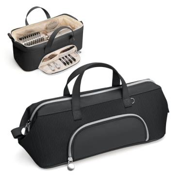 Imagem de Lotour Bolsa de viagem de ferramentas de cabelo para Shark HD430 FlexStyle/Dyson Airwrap/Dyson supersônico secador de cabelo, organizador portátil de armazenamento de viagem para acessórios de cabelo