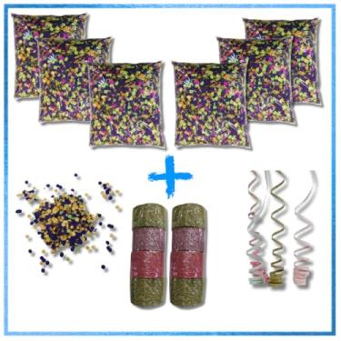 Imagem de Kit Carnaval com 6 Confetes e 2 Serpentinas para Festa