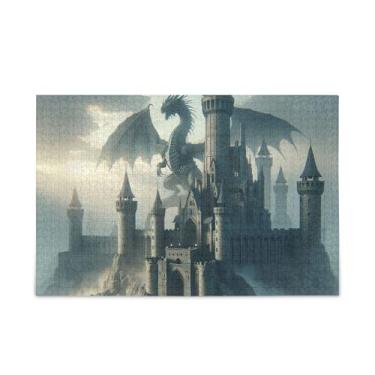 Imagem de 1000 Piece Dragon Fog Castle Puzzles Wood and Paper Material, Puzzle for Teens