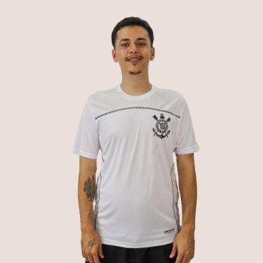 Imagem de Camiseta Corinthians Timão Masculina Licenciada, Branco, GG