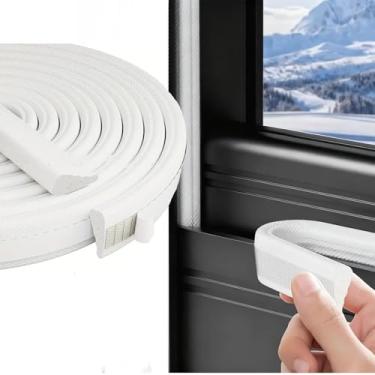 Imagem de Tira de vedação branca para porta e janela em forma de cunha à prova de vento e à prova de chuva, faixa de isolamento acústico autoadesiva, 116,4 polegadas, adequada para várias lacunas