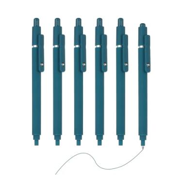 Imagem de PATIKIL Pacote com 6 canetas retráteis de 0,5 mm, azul escuro, canetas esferográficas retráteis, ponta fina, escrita suave, fofa, para escritório, casa, diário, caderno, azul escuro