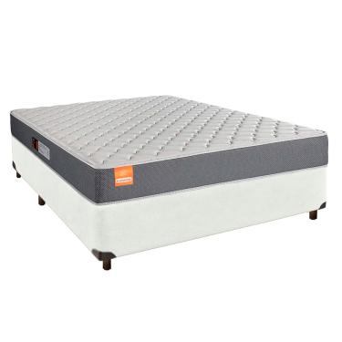 Imagem de Cama Box Branco Casal + Colchão D23 Pro Inducol