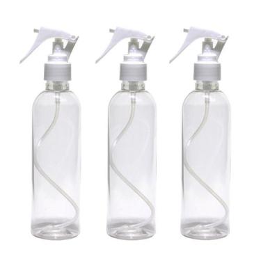 Imagem de 3 Frascos Borrifador Spray 250ml Cilíndrico Alto Mg - Idealiza