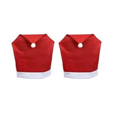 Imagem de Capa De Cadeira De Natal Vermelha Em Tecido Não Tecido Para Decoração 