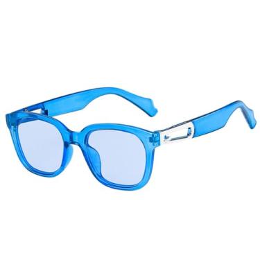 Imagem de Óculos de Sol Pequenos Unissex com Proteção UV400 para Esportes ao Ar Livre, Corrida e Ciclismo, Azul