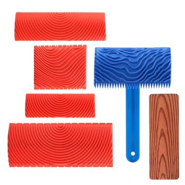 Imagem de Reicyfang Ferramenta de granulação de madeira de 5 peças, fabricante de madeira natural para decoração, ferramenta de pintura de grão de madeira, kit de ferramentas de grão de madeira, ferramenta de