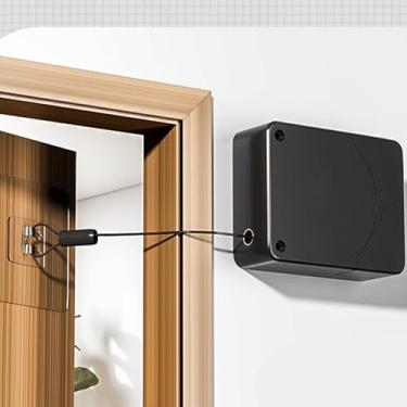 Imagem de Asixxsix Fechadura de Porta Retrátil, 2,65 Libras, Força de Fechamento, Cordão de Aço, Fechadura Automática para Portas Deslizantes de Tela Padrão
