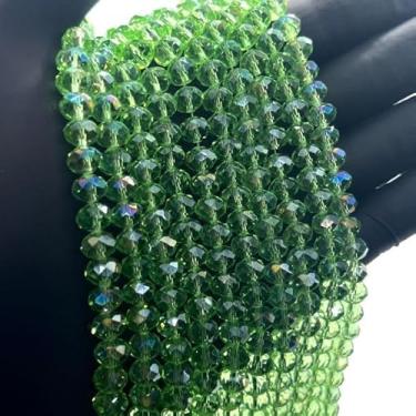 Imagem de Fio de Cristal de Vidro 8mm Facetado para Bijuterias e Artesanato – 67 Peças por Fio (VERDE CRISTAL BOREAL)