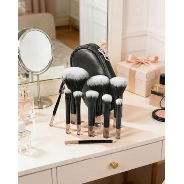 Imagem de Conjunto de pincéis de maquiagem profissional com 10 peças, perfeito para presentes de Natal, Dia das Bruxas e Ação de Graças DJA1275-03