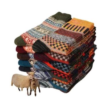 Imagem de Meias Térmicas Grossas De Inverno Para Homens, 5 Pares Para Negócios E