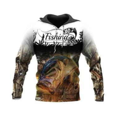 Imagem de Moletom Masculino Camuflado Para Pesca Com Estampa 3D Harajuku Y2K Str