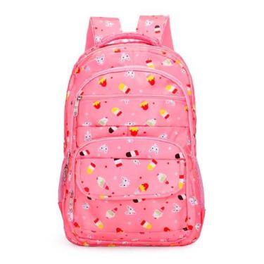Imagem de Mochila Infantil Escolar Feminina Reforçada Bolsa Juvenil com Alças Co