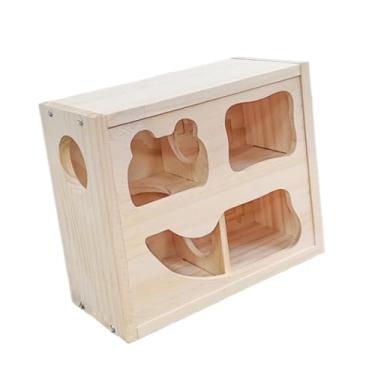 Imagem de FashionCha Casinha para Hamster Feita de [material], Decoração de Habitat, Brinquedo para Atividades de Pequenos Animais, Esconderijo de 2 Andares para Hamsters, Madeira