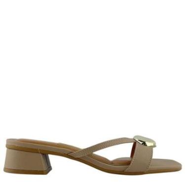 Imagem de Tamanco Vizzano Salto Baixo Com Fivela Dourada Feminina-Feminino