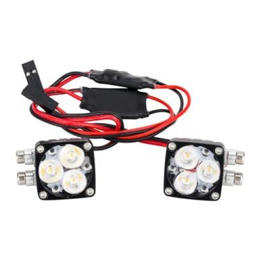 Imagem de Esquirla Kit de luzes RC com 2 peças, acessórios profissionais, compatíveis com upgrades, multifuncionais, substitutos, resistentes, pretos, para SCX10 e SCX6.