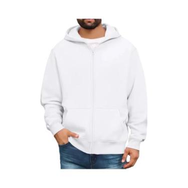 Imagem de Moletom Masculino Com Capuz Em Cor Sólida E Bolsos Tipo Canguru, Jaque