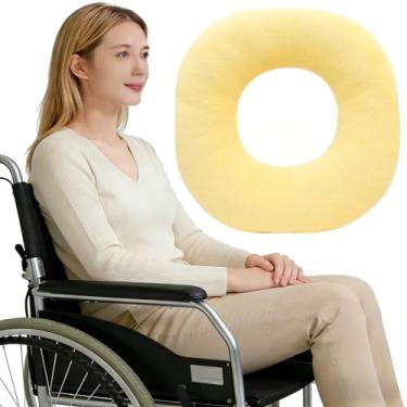 Imagem de WEEOATAR Almofada de assento, almofada de assento de cadeira de rodas, tecido duplo para climas quentes e frios, 35 x 29 cm, alivia ciática, dor nas costas e cóccix para cadeira de rodas, cadeira de