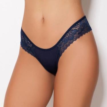 Imagem de Calcinha Vanda Cor:Azul MarinhoTamanho:G - Kit Mania Lingerie, Azul ma