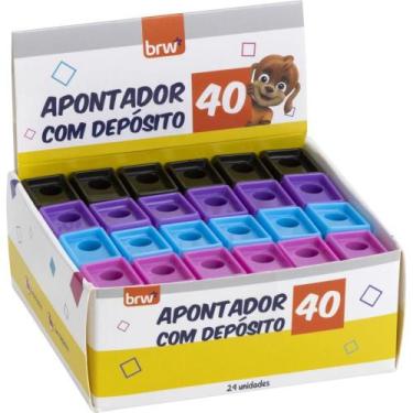 Imagem de Apontador com Depósito 40MM Plástico Sortido (display com 24 Unidades)