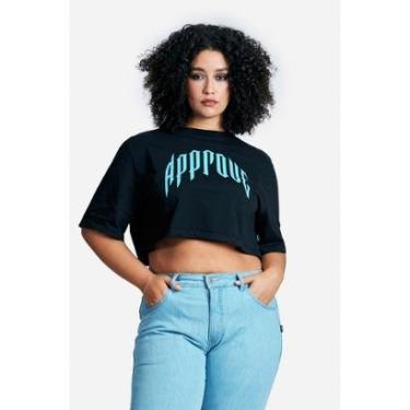 Imagem de CROPPED APPROVE BEYOND LINES II PRETO E AZUL-Feminino