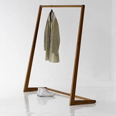 Imagem de Cabide de madeira tipo chão corredor prateleiras armazenamento multifuncional moderno minimalista quarto cabide chapéu suporte (90 cm)