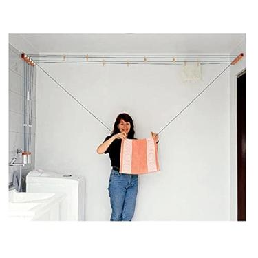 Imagem de Varal De Teto Prático Secamais 25m De Corda (Marrom)