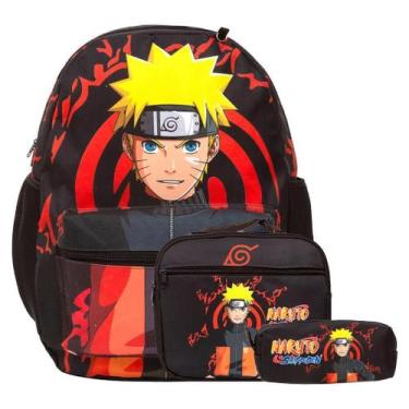 Imagem de Mochila Infantil Naruto + Lancheira + Estojo - Poliéster - Toys 2U