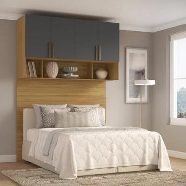 Imagem de Módulo Cabeceira Aéreo Casal 100% MDF150cm em MDF com 4 Portas Altezza