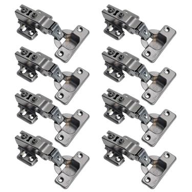 Imagem de Kit 8 Dobradiças 35Mm Reta Pistão Amortecedor Calço Slide On