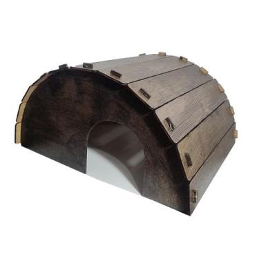 Imagem de Toca Iglu Média para Coelhos e Roedores Morapet Moraroe Cor:Nogueira, 