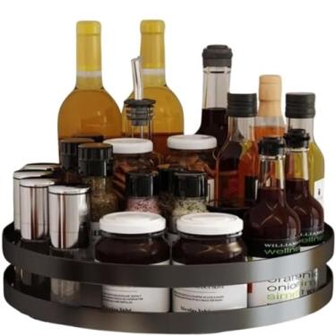 Imagem de Porta-temperos, organizador de especiarias, suporte de especiarias, suporte giratório 360 para temperos, organizador de garrafa de aço inoxidável, organizador para balcão de cozinha, organizador de
