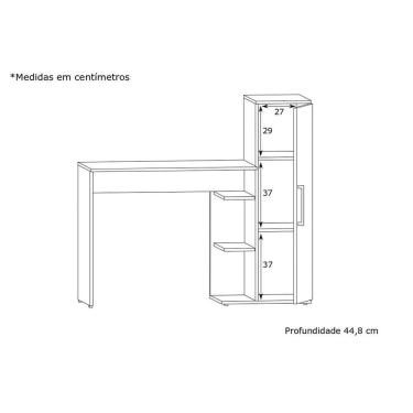 Imagem de Mesa Escrivaninha 1 Porta Estilare Móveis Branco Com Off White