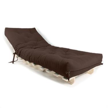 Imagem de Sofa Cama Solteiro Futon Dobrável Marrom Acquablock