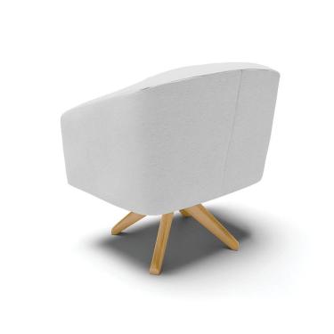 Imagem de Cadeira Sala De Jantar Giratória Ma30 Stella Linho D03 - D'rossi Cor Cinza