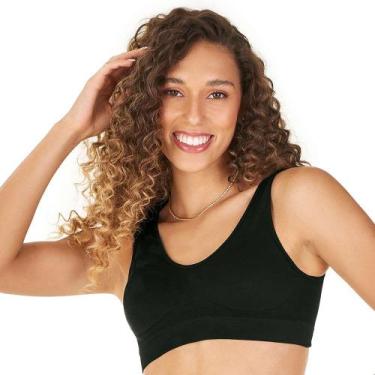 Imagem de Sutiã Anatômico Alta Cobertura com Bojo Removível sem Costura Preto Ze