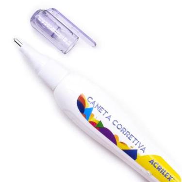 Imagem de Caneta Corretiva Acrilex 7ml  Correção Precisa e Secagem Rápida