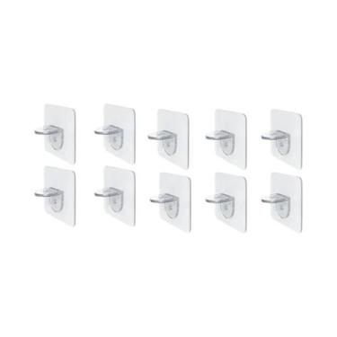 Imagem de Suporte Adesivo Forte Para Prateleira De Guarda-Roupa, Gancho Sem Furo