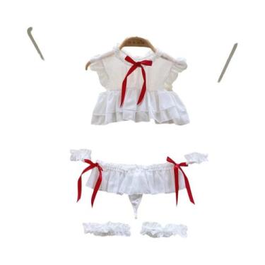 Imagem de Macacão Feminino Sem Mangas, Justo, Costas Nuas, Com Saia Plissada Min